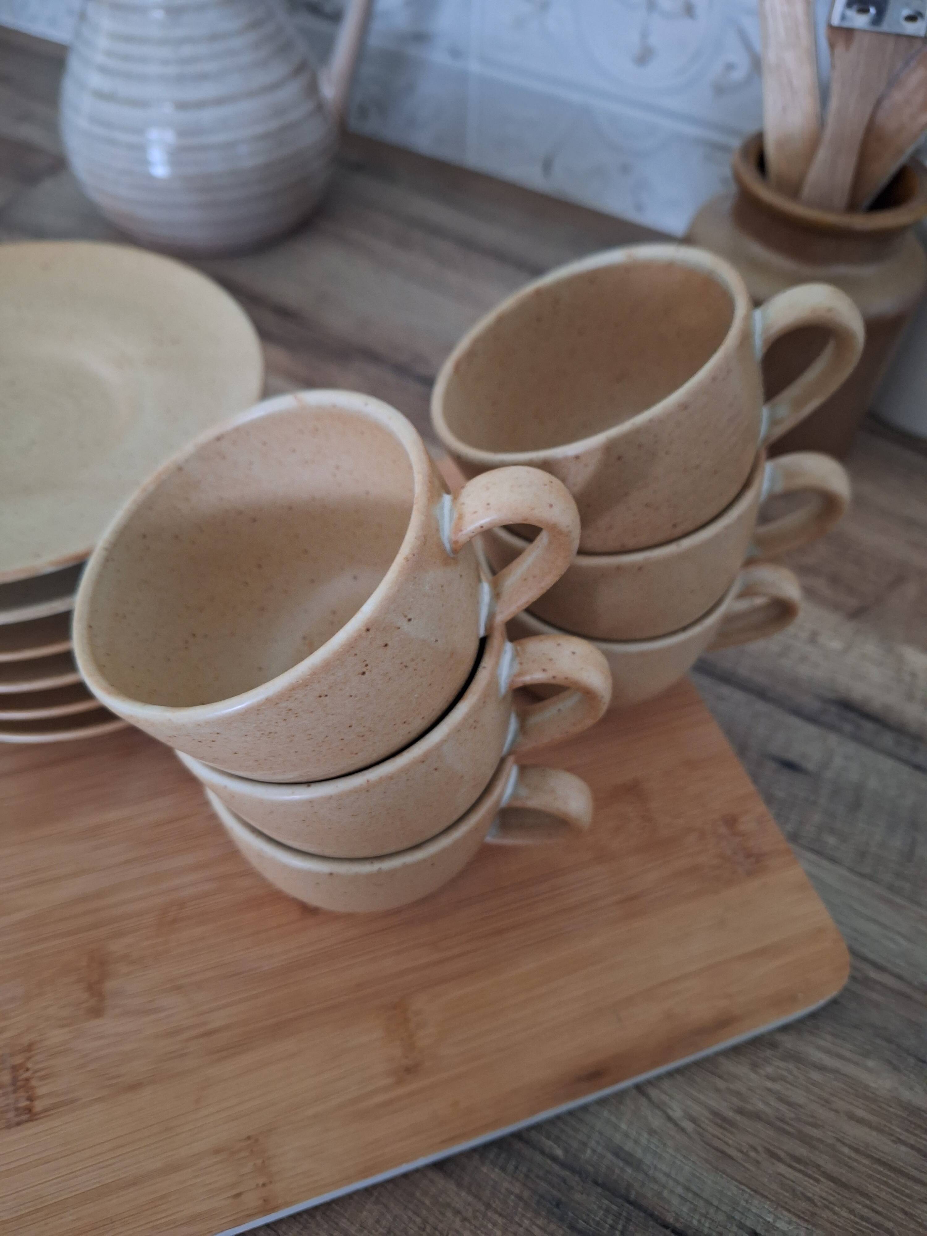 Vintage village stoneware mugs