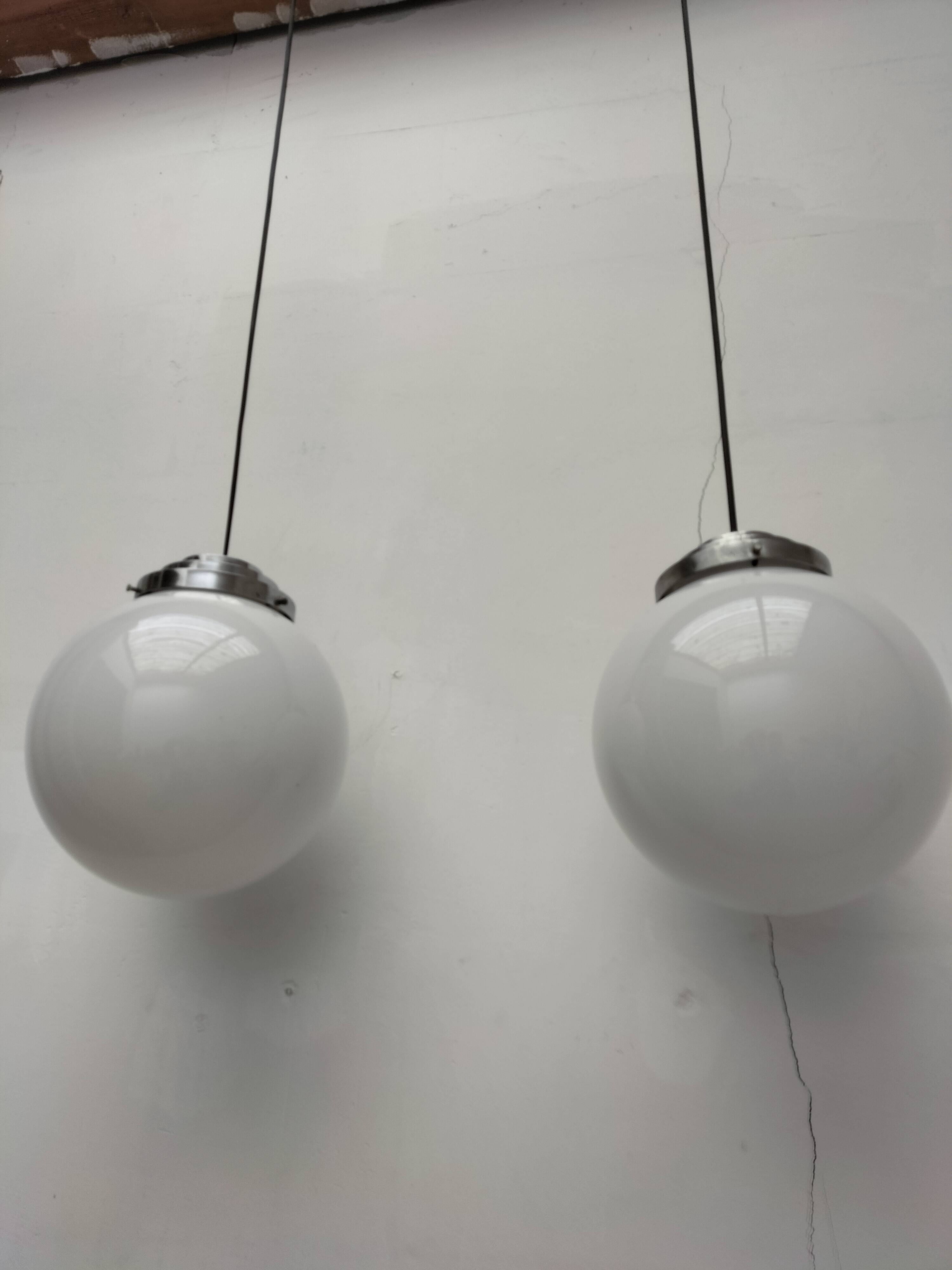 Opaline ball pendants
