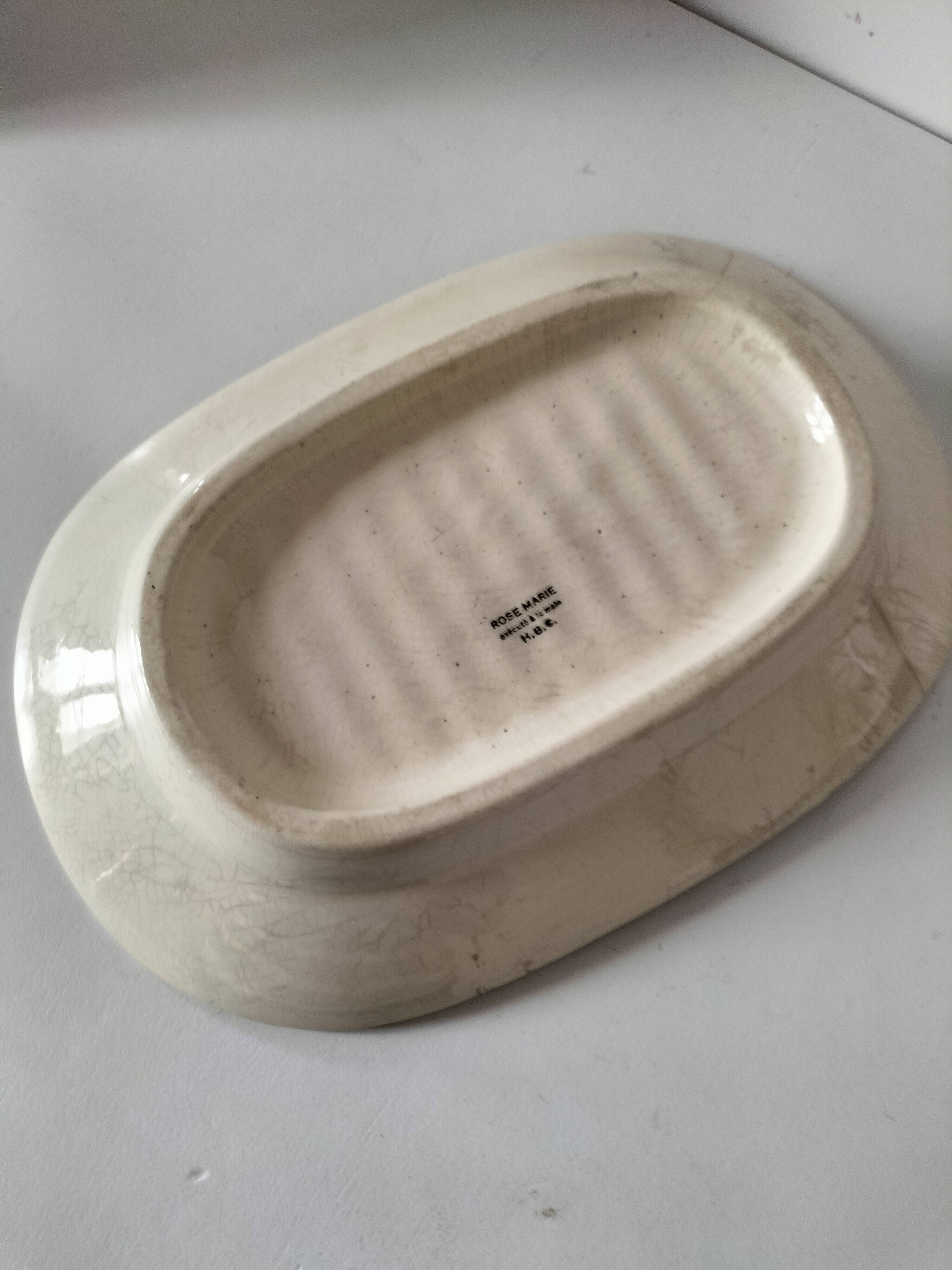 Asparagus dish HBC (Hippolyte Boulenger & Cie), 1920-1955