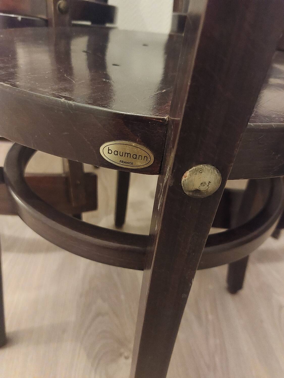 Series of 5 Baumann bistro chairs