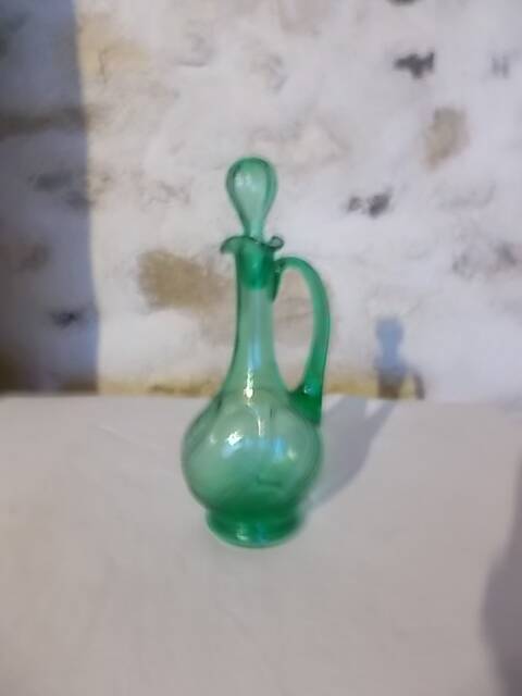 green glass carafe