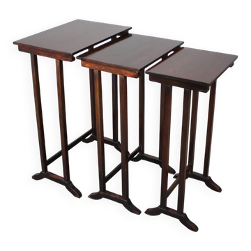 Art Deco Nesting Tables in Mahogany Veneer, 1930s, Czechoslovakia