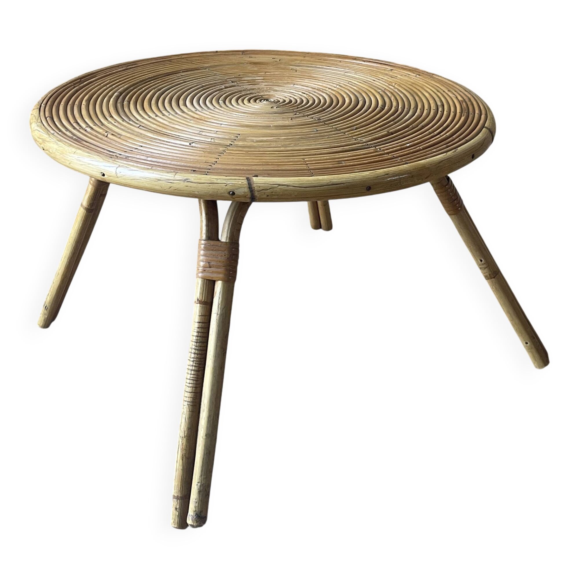 Rattan coffee table - 1950s