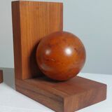 Wooden Art Deco bookends sphere decor