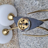 Double fire wall lamp, Arlus house, vintage, 50s