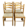 4 chaises de cuisine en bois massif paillées