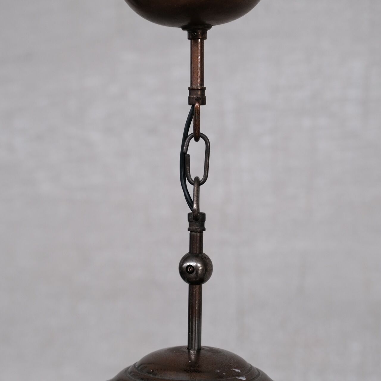 Italian mid-century brass and glass pendant light