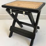 Stool in black folding caning