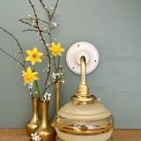 Vintage yellow and gold glass elbow wall light