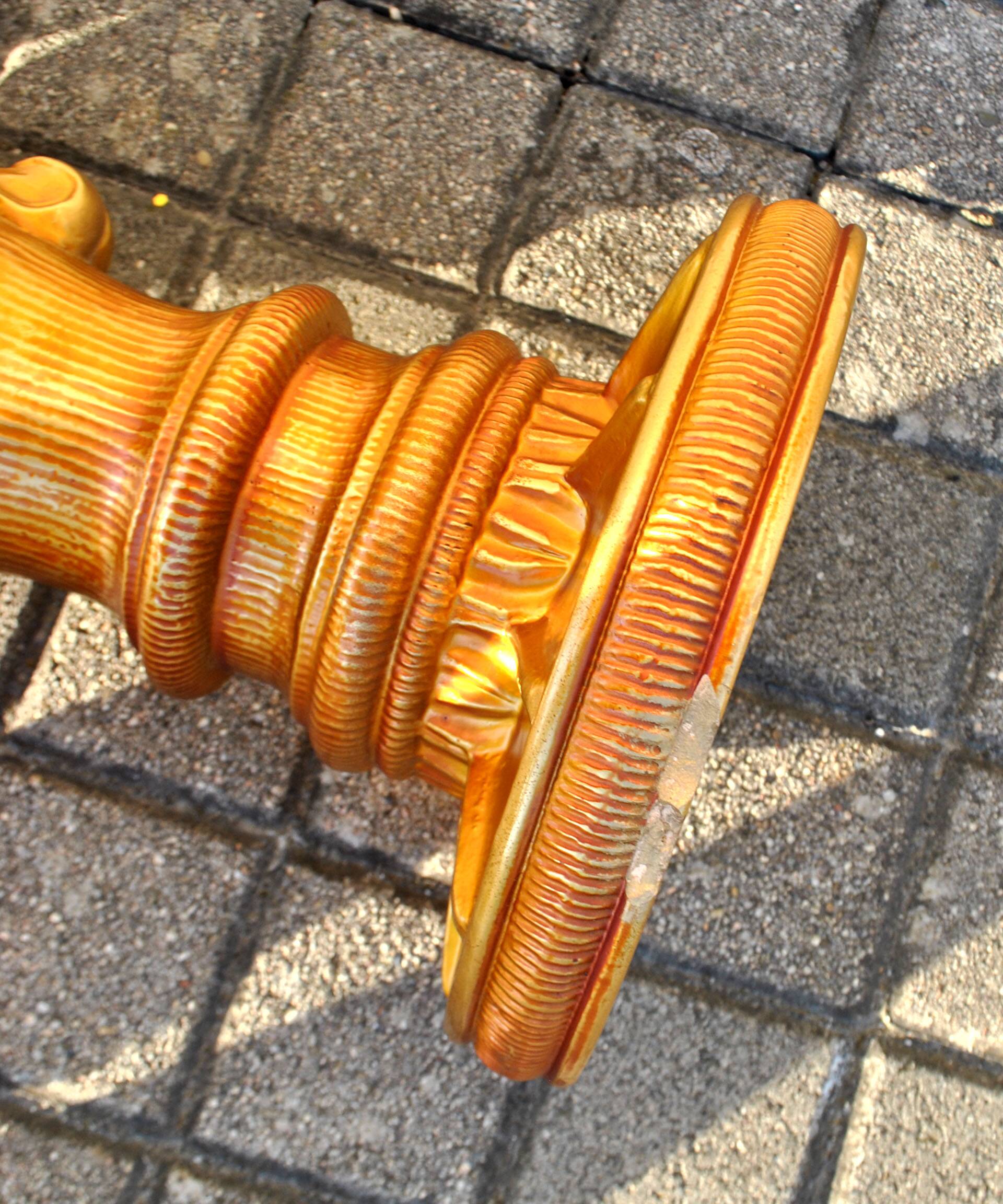 Decorative plaster column - gold lamp base - Creation JP France