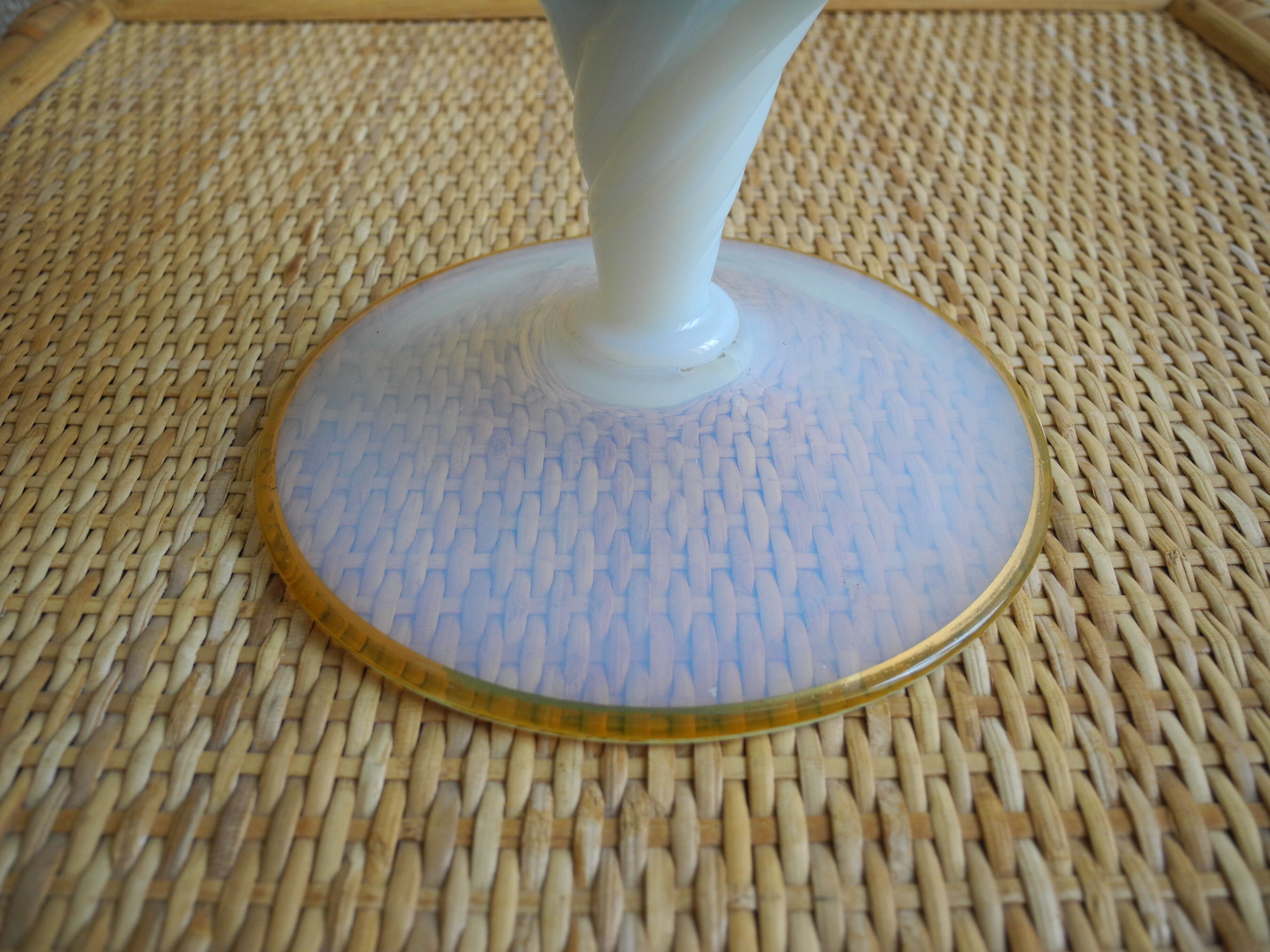 Vintage retro style decorative opaline vase in Cognac glass