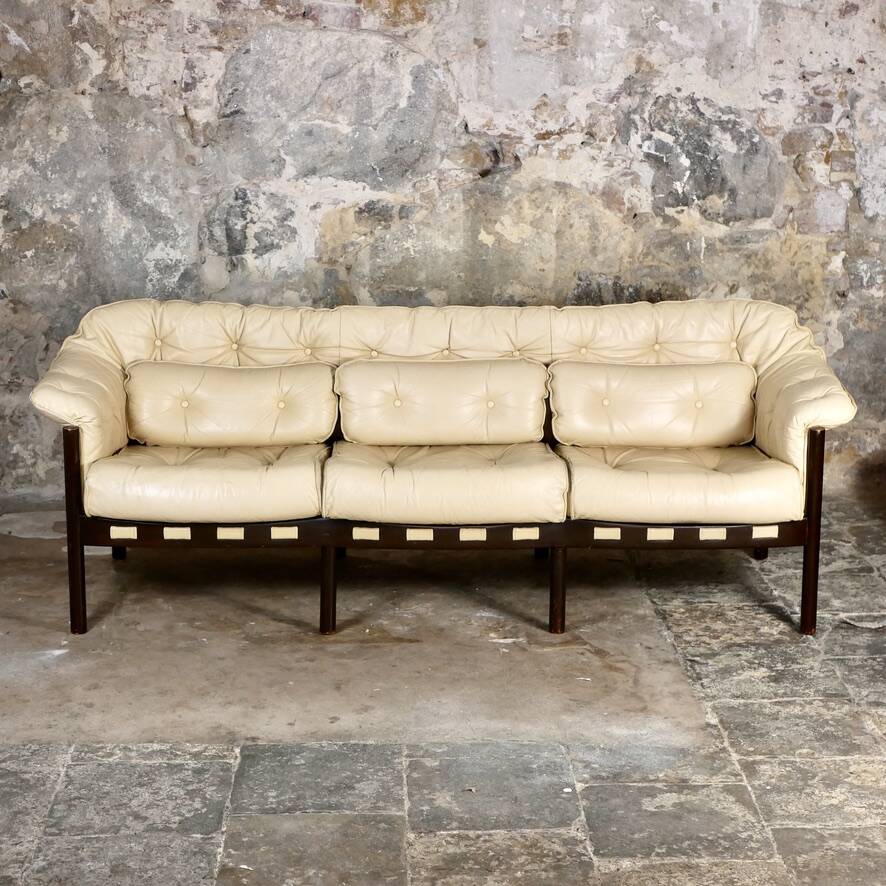 Scandinavian leather sofa by Sven Ellekaer for Coja, 1970