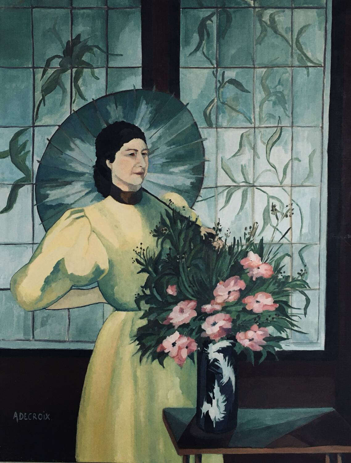 Woman with a parasol painting