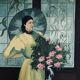 Woman with a parasol painting