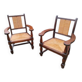 Pair of old brutalist design armchairs