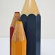 Lamp foot three pencils wood beech vintage 80s