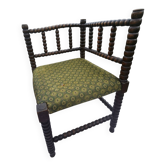 Corner chair / Vintage corner armchair in turned wood (Henri style)
