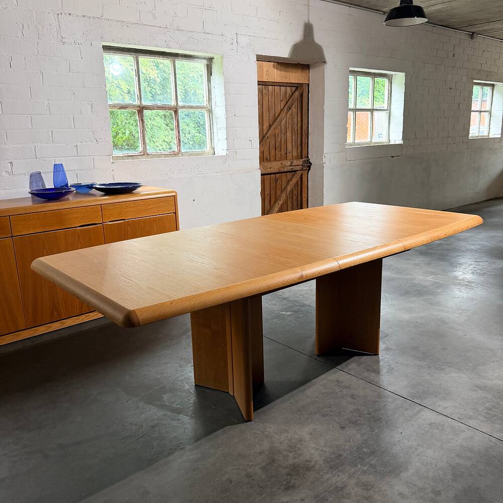 Extendable oak table 'Ann series', Van den Berghe-Pauvers, Belgium, 1970s
