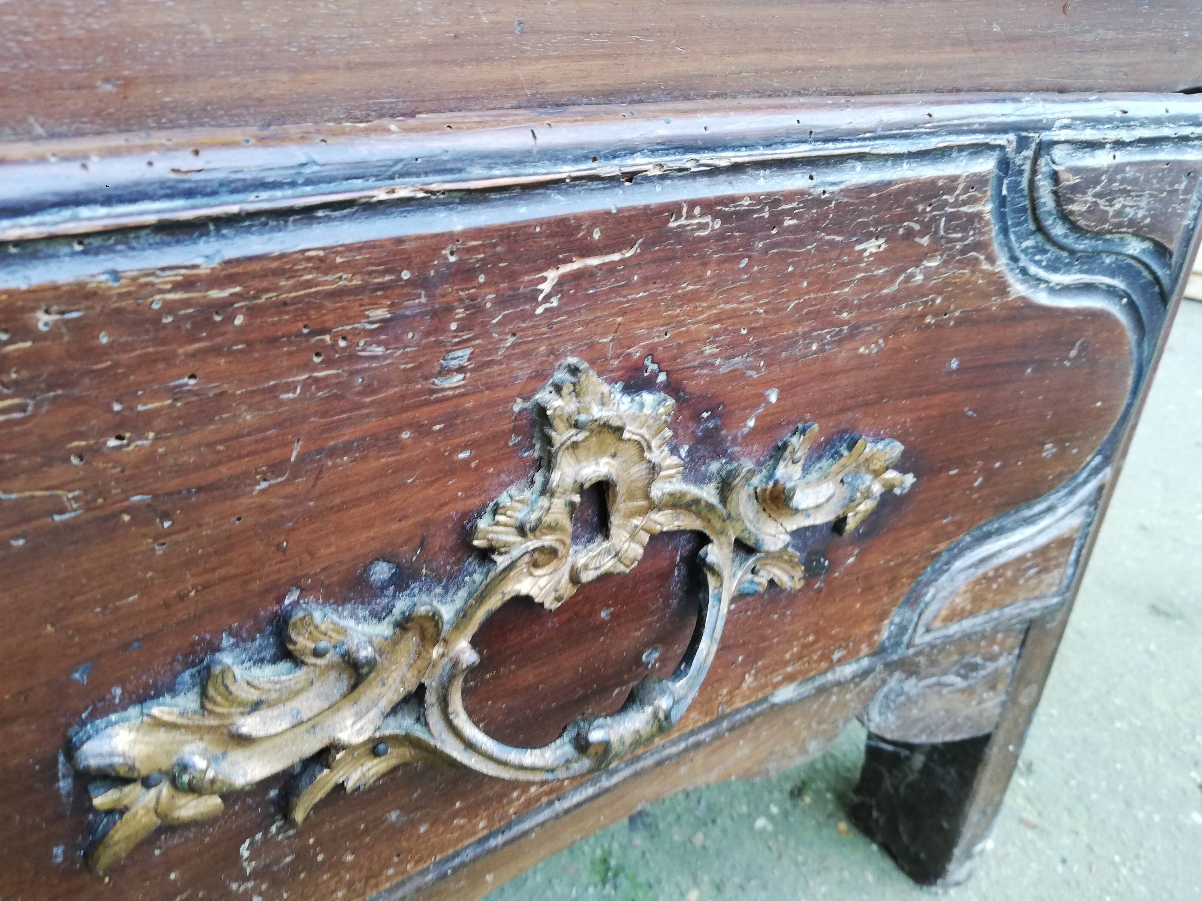 Louis XVI style curved chest of drawers, wooden structure and marble top