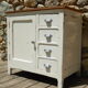 Antique sideboard / charming solid pine workshop furniture with a patina.