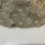 Plafonnier en verre de Murano en forme de fleur extra large par Archimede Seguso, années 1960.