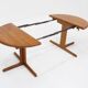 Vintage Danish round extendable dining table solid teak 1960s