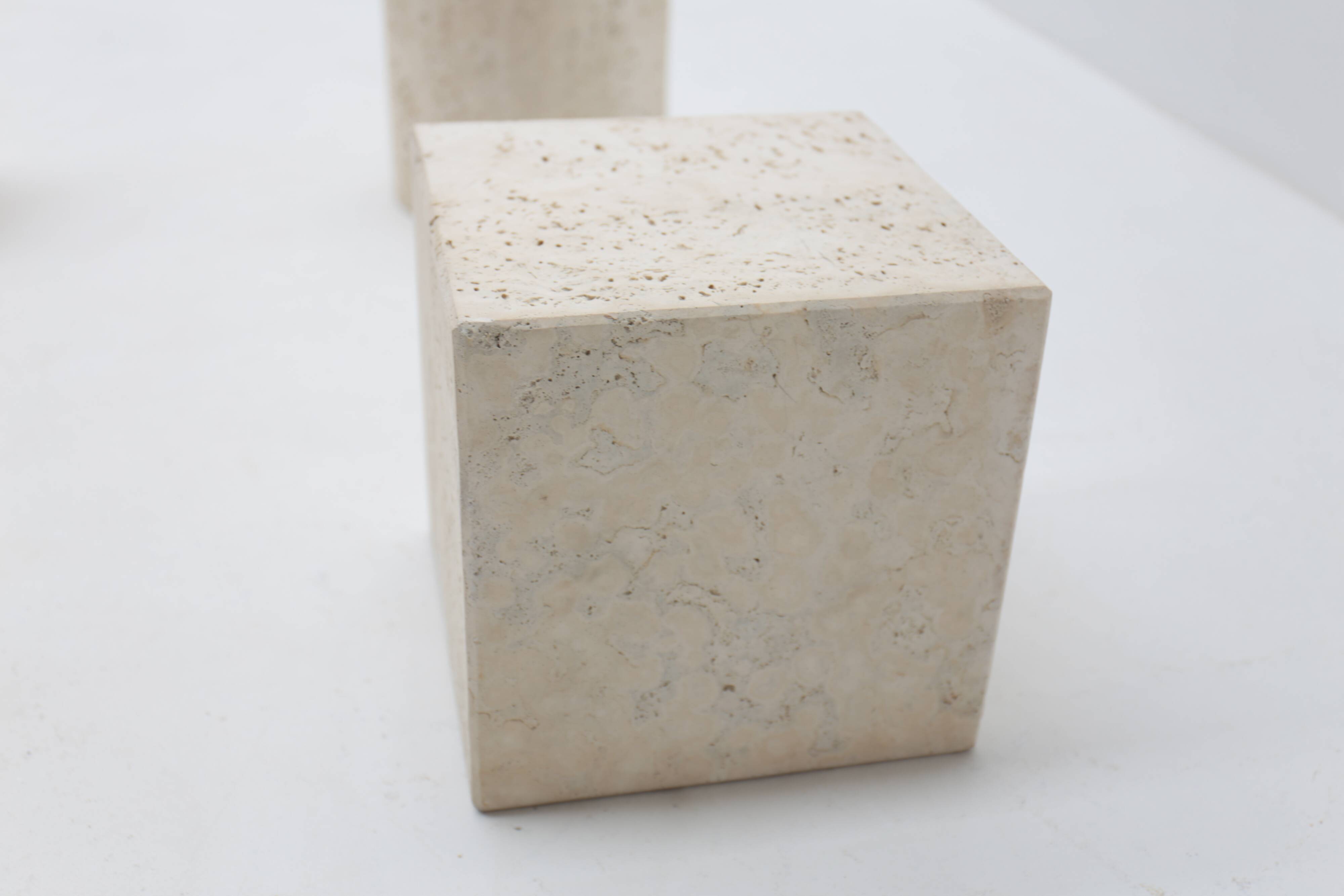 Metafora travertine coffee table by Massimo & Lella Vignelli, Italy