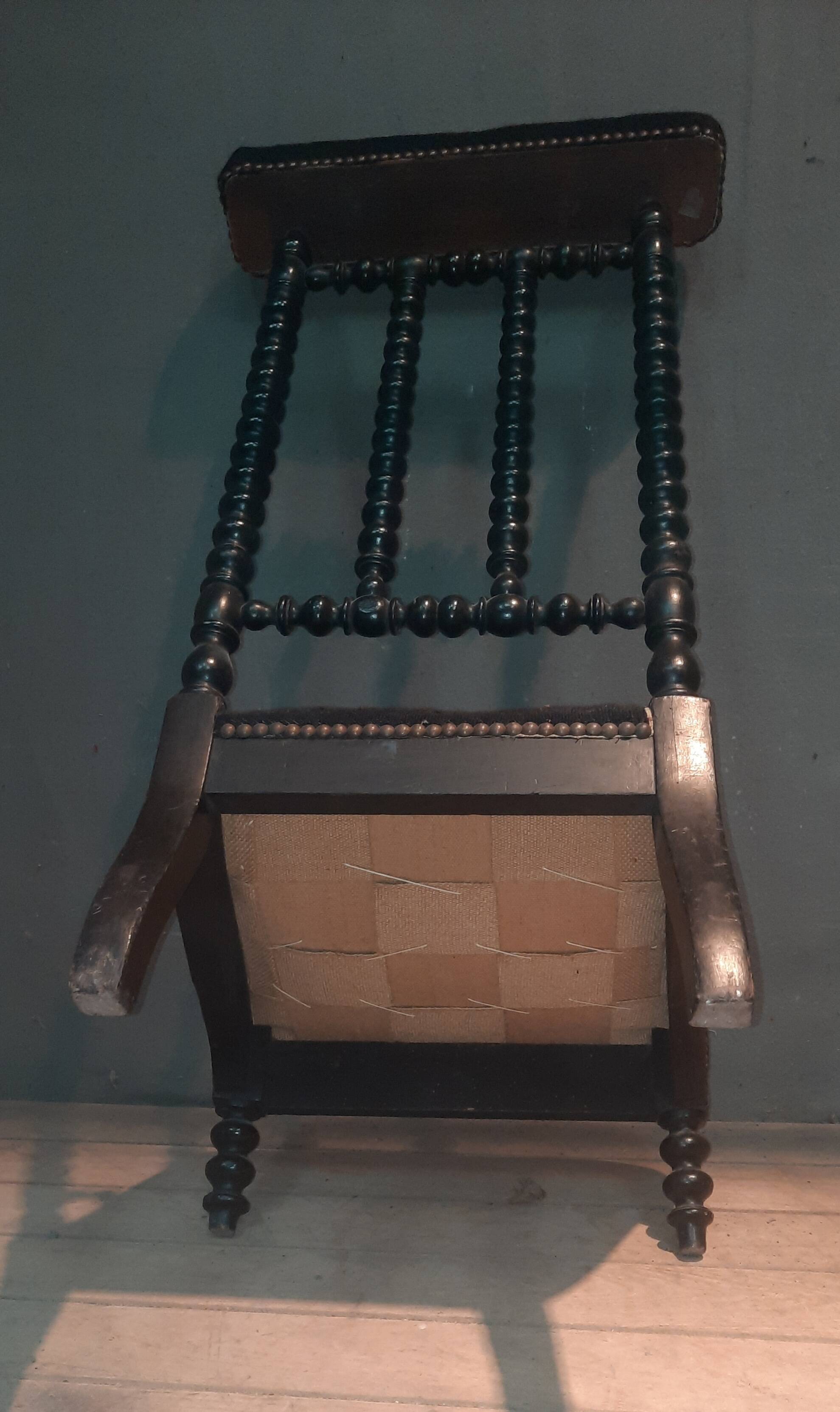 Prie dieu Napoléon III en bois noirci
