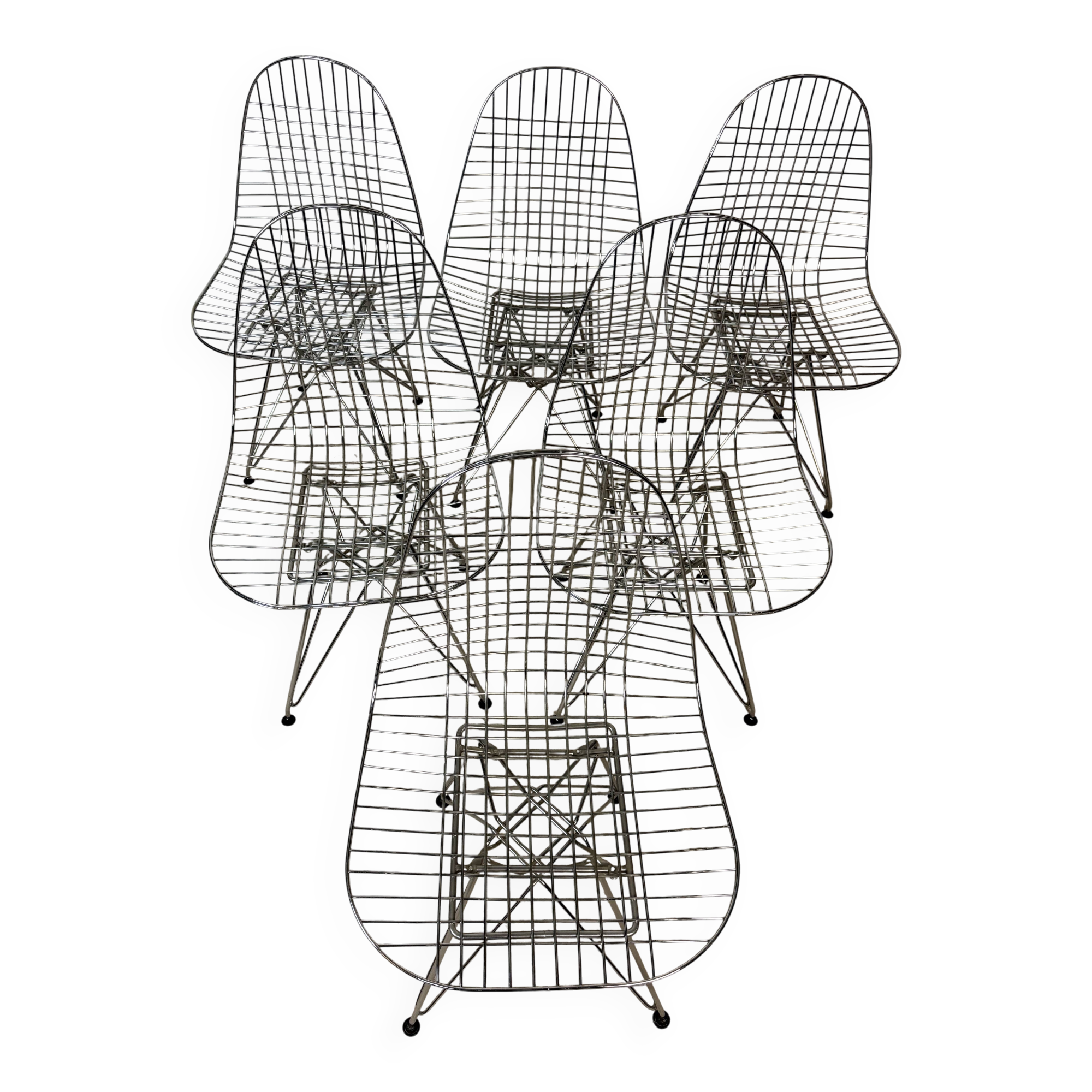 Vintage chrome wire chairs