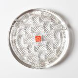 Cendrier rond vintage en verre transparent, Italie, années 1990