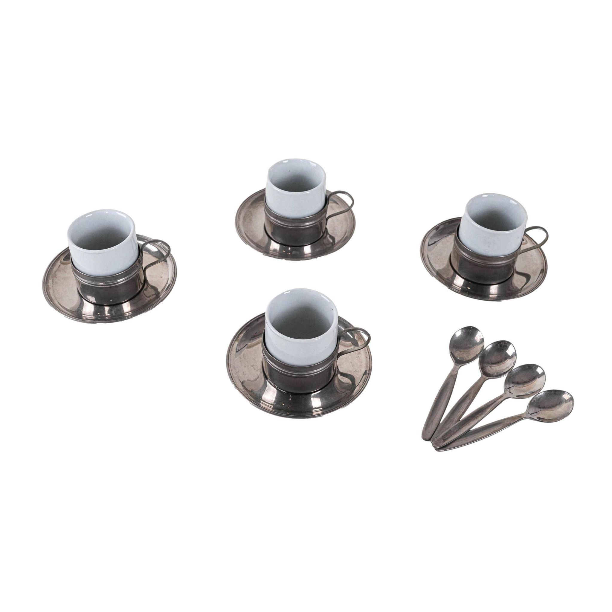 Set of espresso cups, Italian design, 1980s, made in Italy