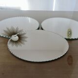 Old round, beveled, art deco mirror, 1940s-50s