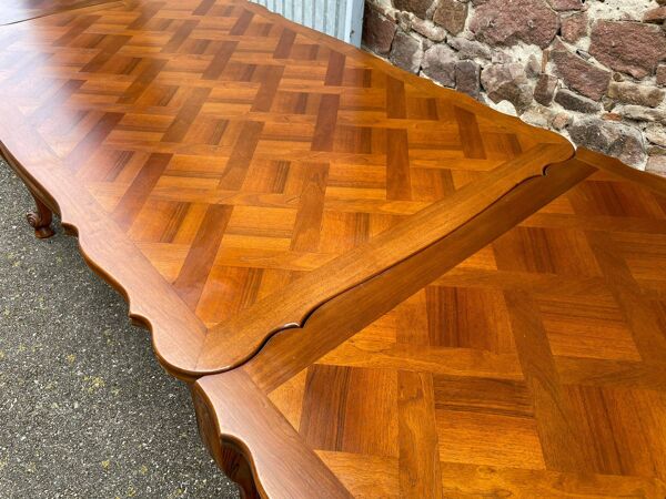 Spectaculaire Table à rallonges française style Louis XV vintage 1980 rococo Provence 260cm