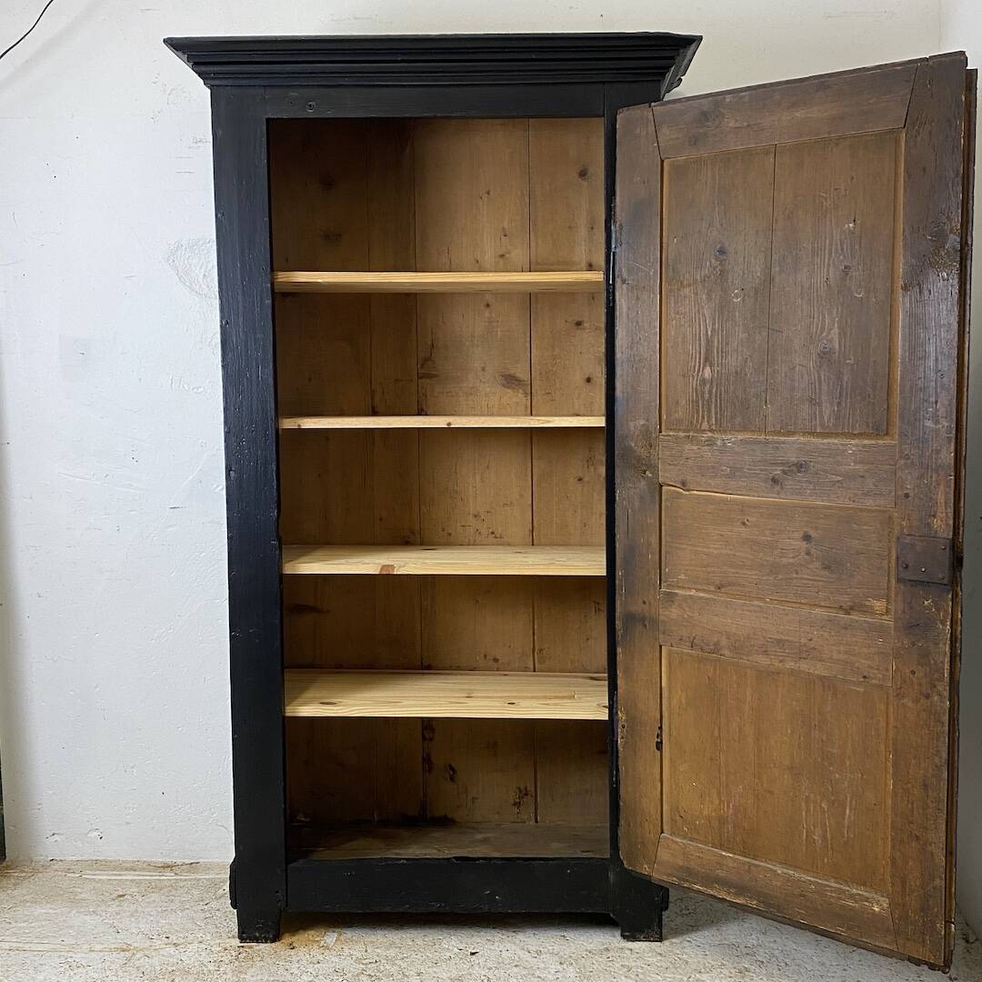 19th century solid wood bonnet cupboard