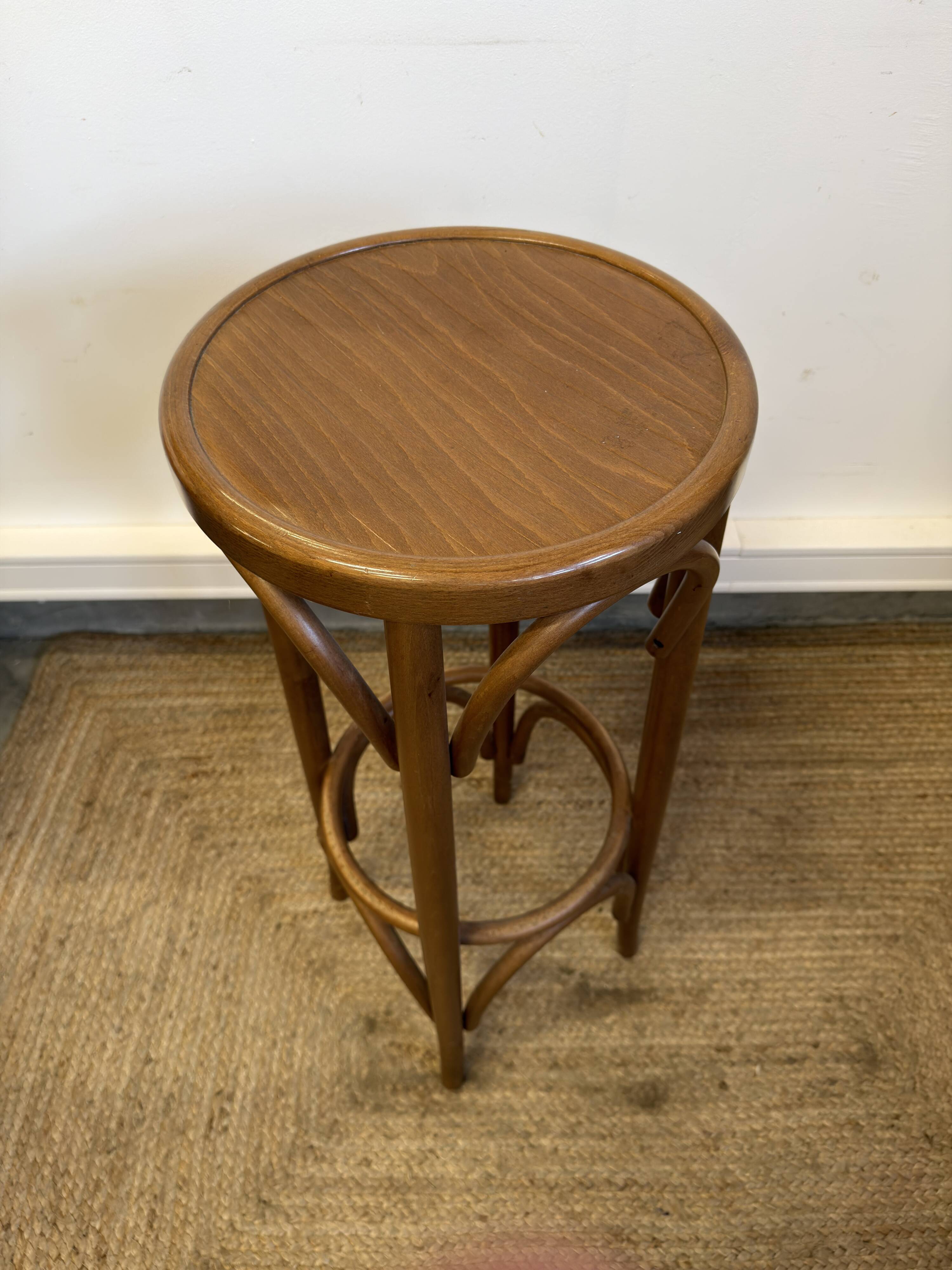 Curved wooden bistro stool – Thonet style – 1970s/80s