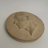 Charles Filleul studio plaster profile of a man with sideburns