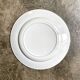 Plat rond longwy en terre de fer blanche et marron