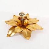 Gilded vintage florentine flush mount light
