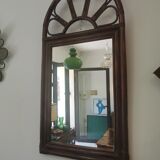 Vintage bamboo and rattan mirror 70, 100x50cm
