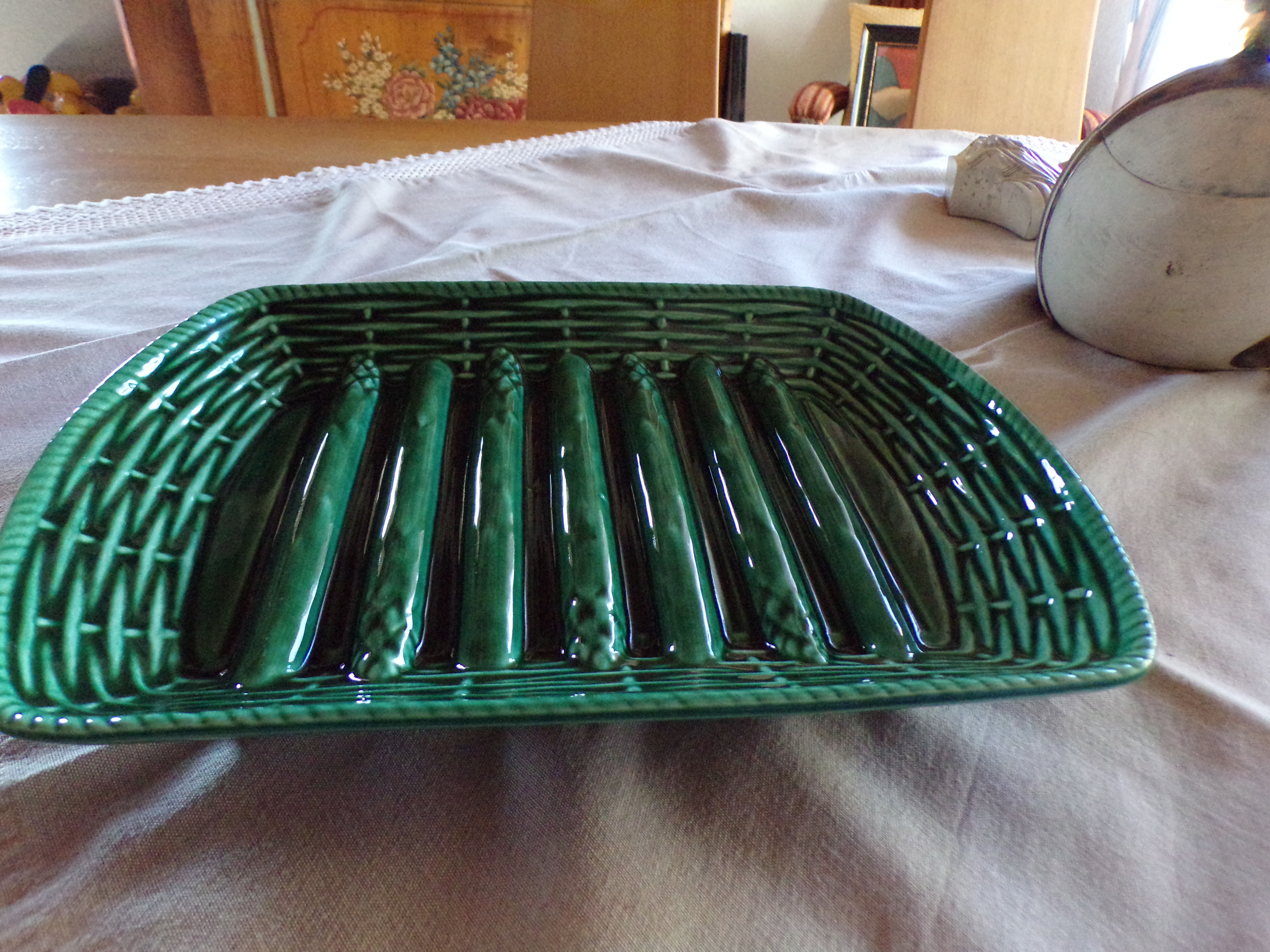 Vintage asparagus dish sarreguemines