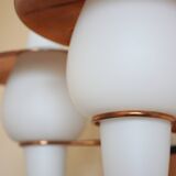 2 wall lamps from the 60s, modernist, copper and opaline