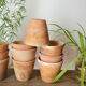 10 antique terracotta pots 9-10 cm