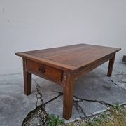 Table basse de ferme rustique ancienne un tiroir -1m42