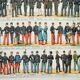 Old engraving 1898, French army uniforms (infantry) • Lithograph, Original plate