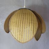 Vintage floral rattan pendant light