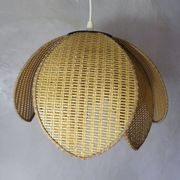 Vintage floral rattan pendant light