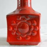 Red ceramic table lamp from Germany, 1970s