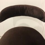 Fauteuil velours année 70 pivotant