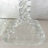 Pair of crystal column candlesticks from the 50s and 60s