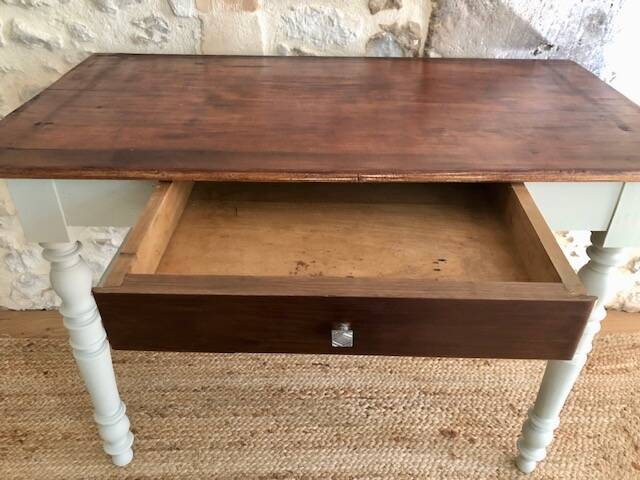Old wooden farmhouse table